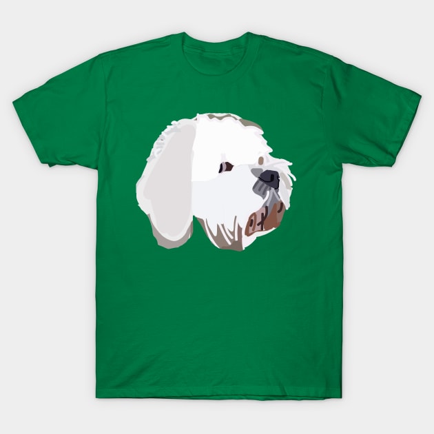 Bichon Frise Mix Dog Abstract Portrait Lime T-Shirt by ellenhenryart